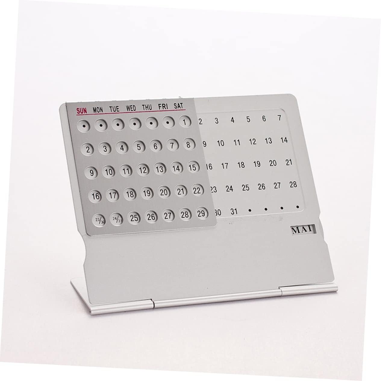 G-OUSSVE Ultra Thin Metal Desktop Calendar Mini Perpetual Planner for Home Office Use Lightweight Design for Holidays and Special Occasions