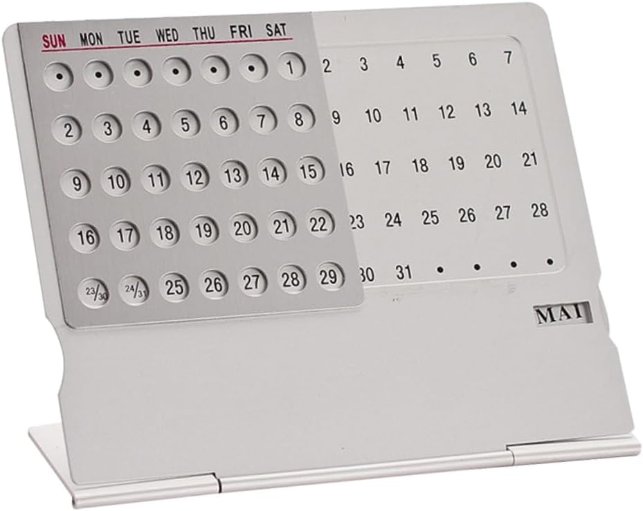 G-OUSSVE Ultra Thin Metal Desktop Calendar Mini Perpetual Planner for Home Office Use Lightweight Design for Holidays and Special Occasions