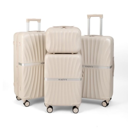 G-OUSSVE | 4 Piece Expandable Luggage Sets, ABS Travel Suitcase Set with Double Spinner Wheels, TSA Lock Hardshell Durable Traveling Bag Luggage Sets (13/20/26/28in) Gift for Back to School