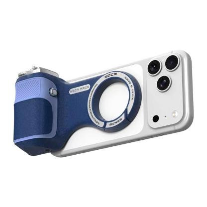 G-OUSSVE Camera Grip for iPhone, Carabiner-Shaped Grip, MagSafe-Compatible Magnetic Phone Grip with Detachable Bluetooth Remote, Type-C Charging, 20m Remote Range