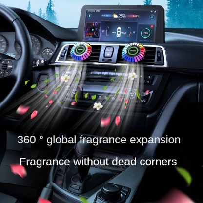 Car Aromatherapy Air Outlet, Car Atmosphere Light, Car Perfume 3D Pickup, RGB Voice-controlled Rhythm Light