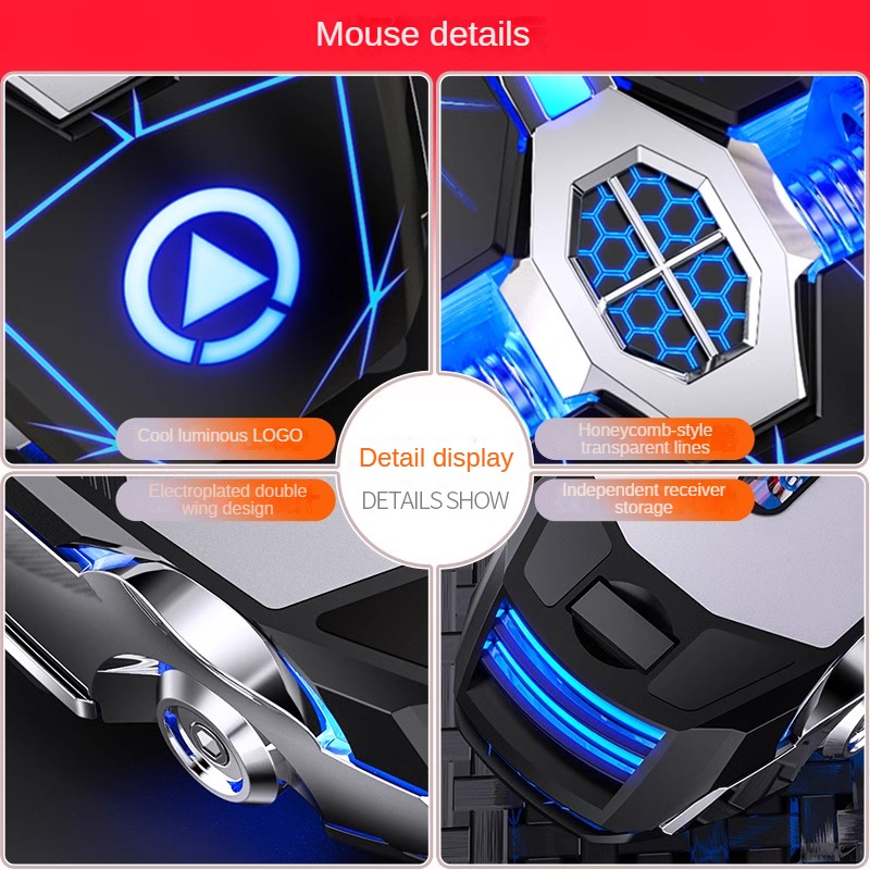 Wireless Mouse Charging Silent for Mechanical Revolution Queungshi/Aurora Pro/Unbounded 16 12th Gen Core I7 Gaming Laptop Silent Student Dormitory E-sports CF Chicken LOL