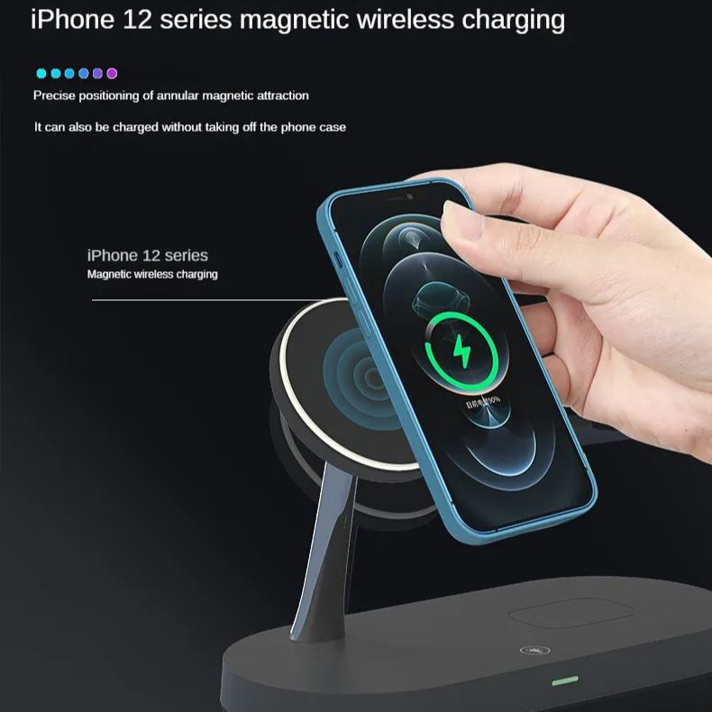5-in-1 magnetic wireless charging stand small night light fast charging wireless charger