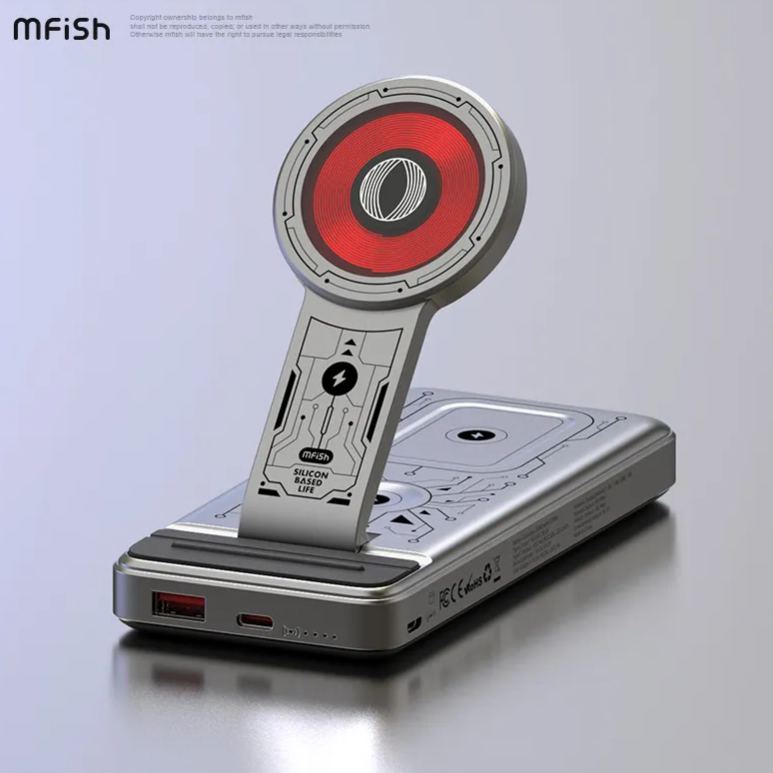 bgoodshop Design Shop | Mfish 5-in-1 Magnetic Suction Wireless Power Bank Mobile Phone Holder 22.5W MagSafe