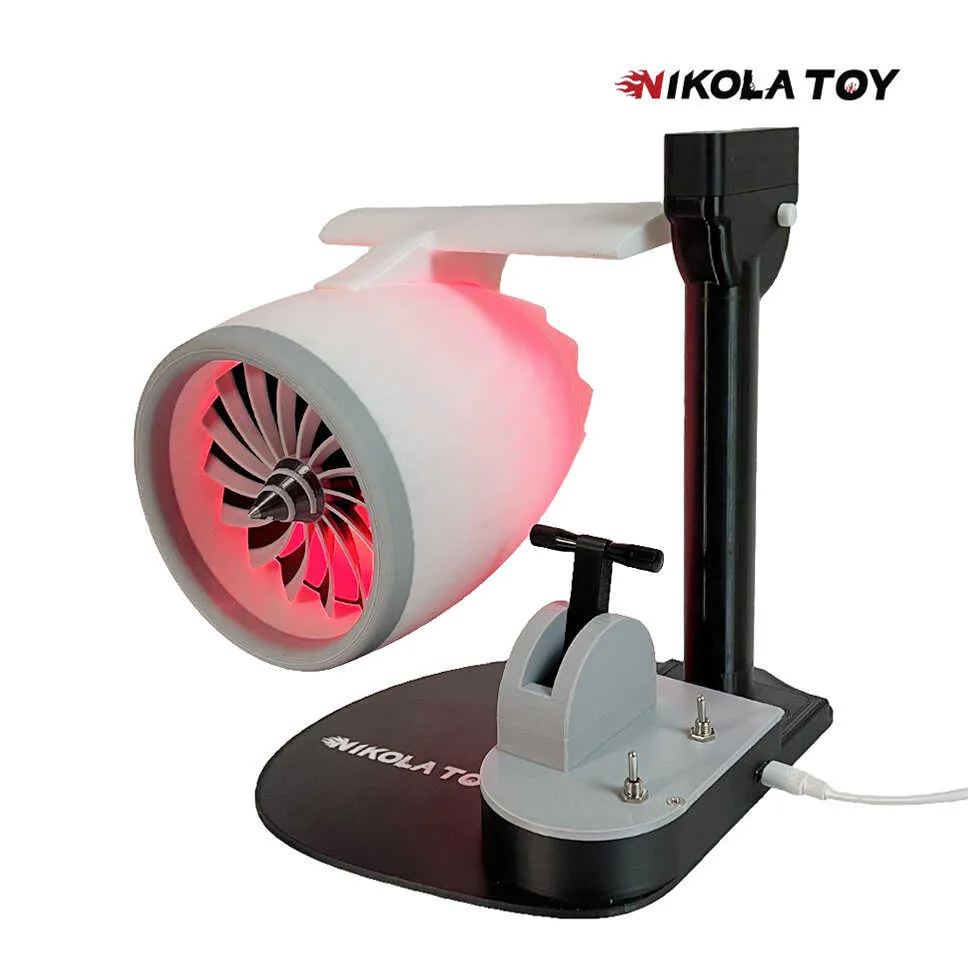 G-OUSSVE｜Ingeniously handmade desktop turbofan with creative JETFAN fan, equipped with humidifying spray red light tail flame