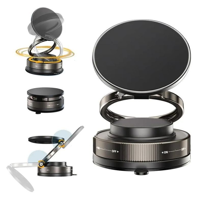 G-OUSSVE|360 Adjustable Vacuum Magnetic Phone Holder,Suction Cup Phone Mount for Magsafe, Portable Cell Phone Holder for Car, Makeup/Gym/Mirror,Fit for All iphone iphone 11 and above