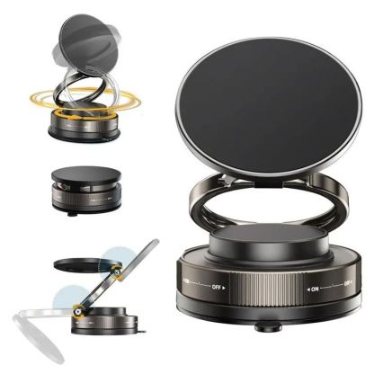 G-OUSSVE｜360 Adjustable Vacuum Magnetic Phone Holder,Suction Cup Phone Mount for Magsafe, Portable Cell Phone Holder for Car, Makeup/Gym/Mirror,Fit for All iphone iphone 11 and above
