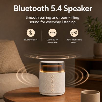 G-OUSSVE 3-in-1 Magnetic Wireless Charging Speaker, Bluetooth Speaker, 15W iPhone Charger, Warm Night Light & Device Stand