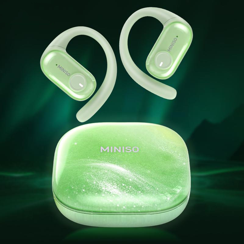 G-OUSSVE｜MINISO MS185 OWS Open Ear Wireless Bluetooth Earbuds Quicksand Luminous Headphones HIFI Sound Quality Sports Headphones IPX5 Waterproof With microphone