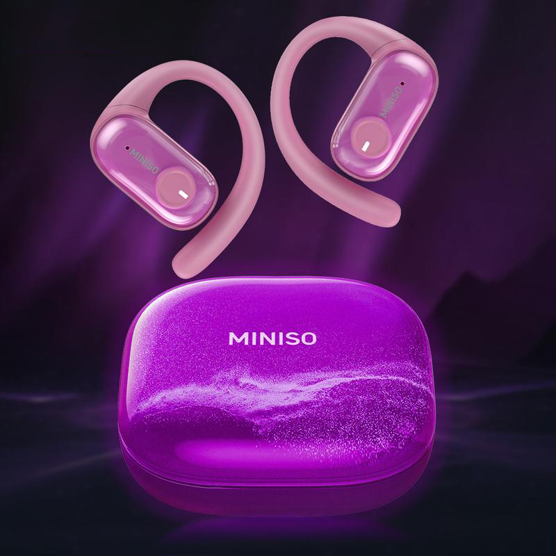 G-OUSSVE｜MINISO MS185 OWS Open Ear Wireless Bluetooth Earbuds Quicksand Luminous Headphones HIFI Sound Quality Sports Headphones IPX5 Waterproof With microphone