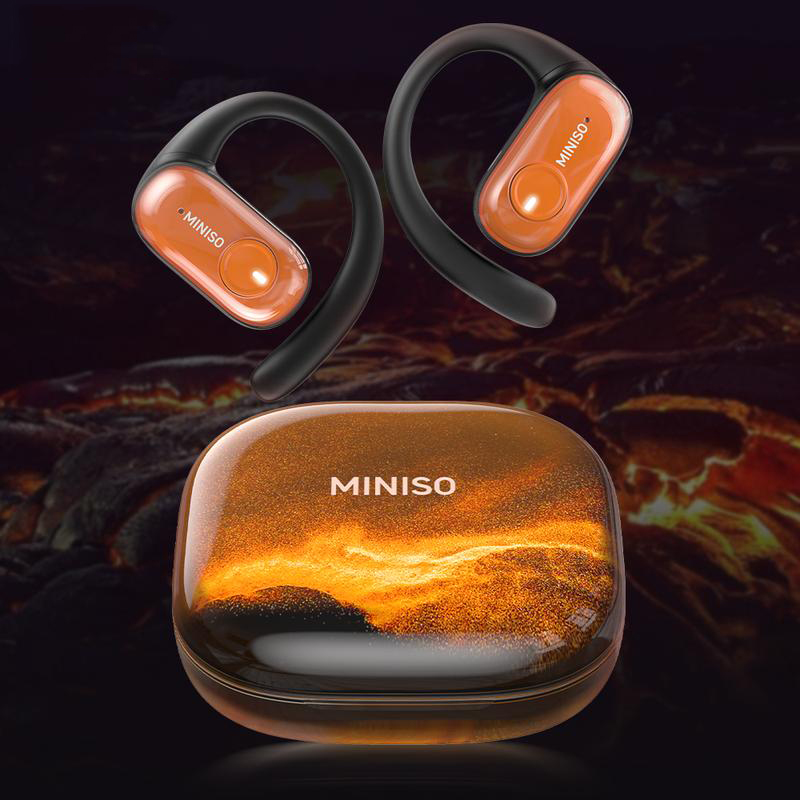 G-OUSSVE｜MINISO MS185 OWS Open Ear Wireless Bluetooth Earbuds Quicksand Luminous Headphones HIFI Sound Quality Sports Headphones IPX5 Waterproof With microphone
