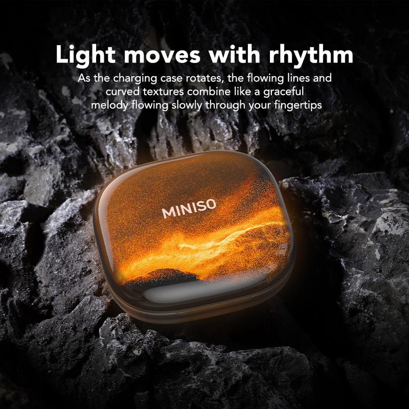 G-OUSSVE｜MINISO MS185 OWS Open Ear Wireless Bluetooth Earbuds Quicksand Luminous Headphones HIFI Sound Quality Sports Headphones IPX5 Waterproof With microphone