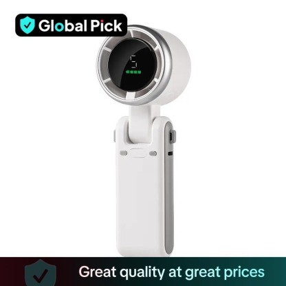 G-OUSSVE｜Global Pick USB-C Charging Portable Handheld High Speed Fan, Versatile 5-speed Airflow Wind Speed Fan, Foldable & Hanging Neck Fan Suitable for Family, Travel, and School, Boyfriend Gift, Best Friend Gifts, Camping Essentials