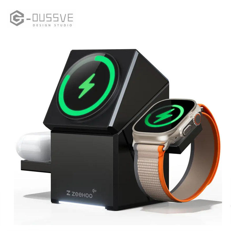 G-OUSSVE｜Wireless charger supports Qi2 protocol, compatible with MagSafe magnetic fast charging for phones, watches, and earbuds, compatible with Apple, Huawei, and Android