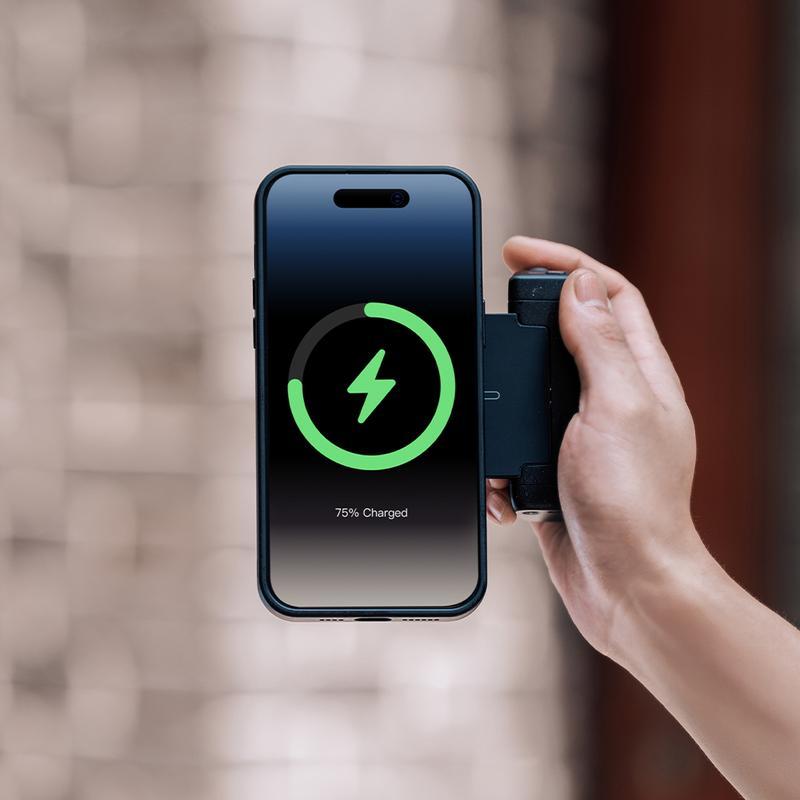 G-OUSSVE｜MagCam Phone Grip Kit, 3-in-1 Mobile Phone Grip with MagSafe Wireless Charging/Detachable Bluetooth Remote, Built in Powerbank, Phone Stand