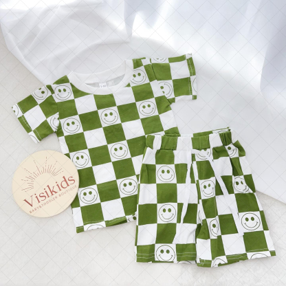 Baby Checkered Smiley Set