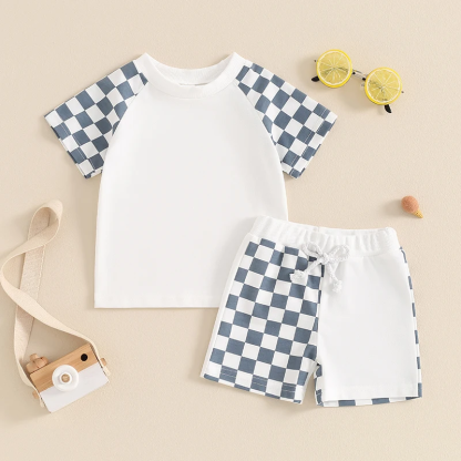 Baby Boy Checkered Set