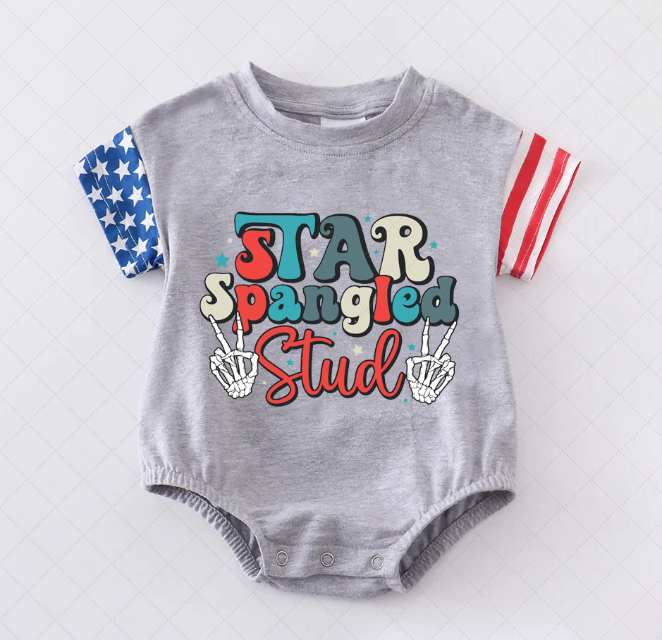 Baby Star Spangled Stud Romper