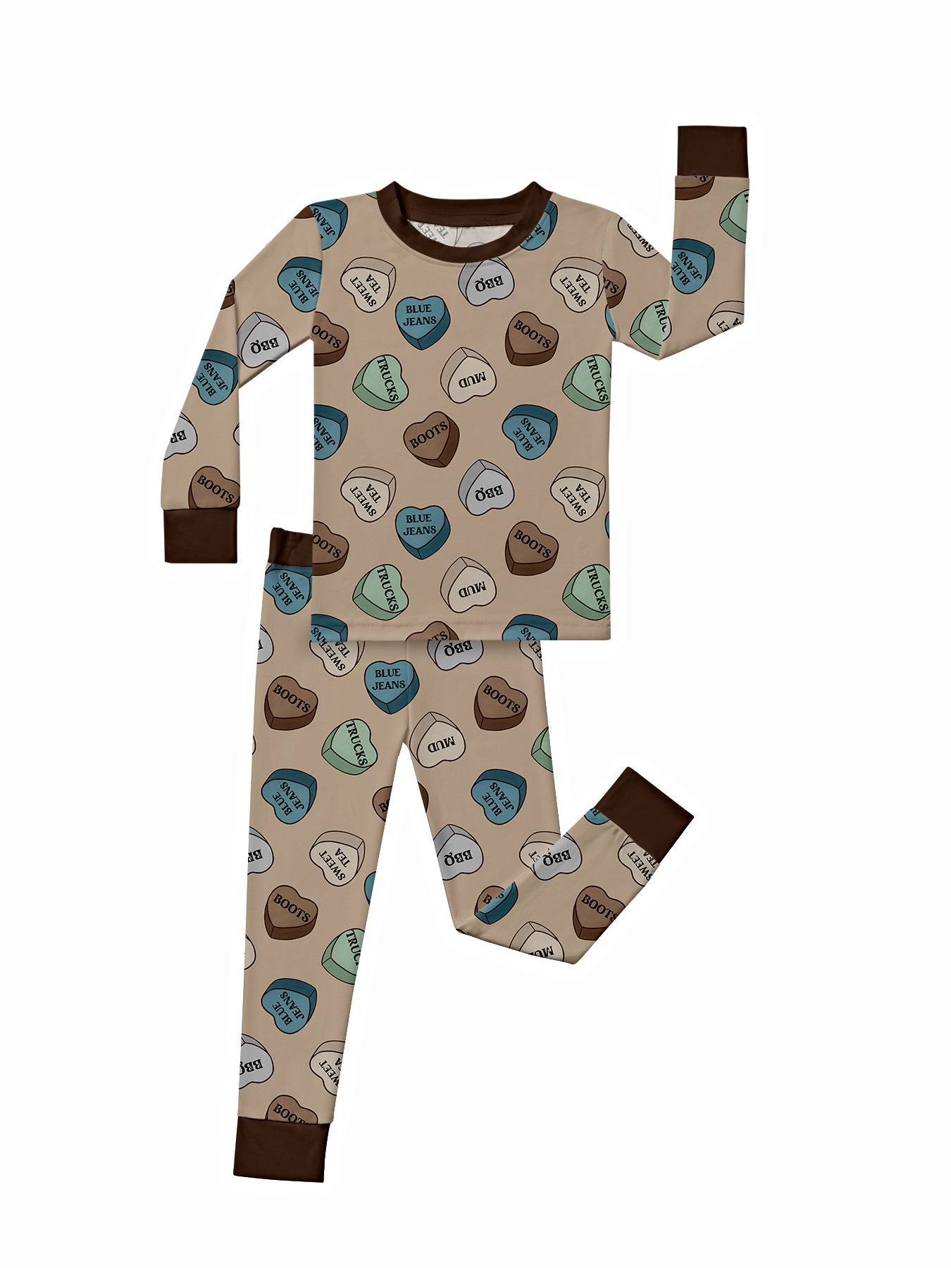 Kid Cowboy Hearts Bamboo Set ( 2-6Y )