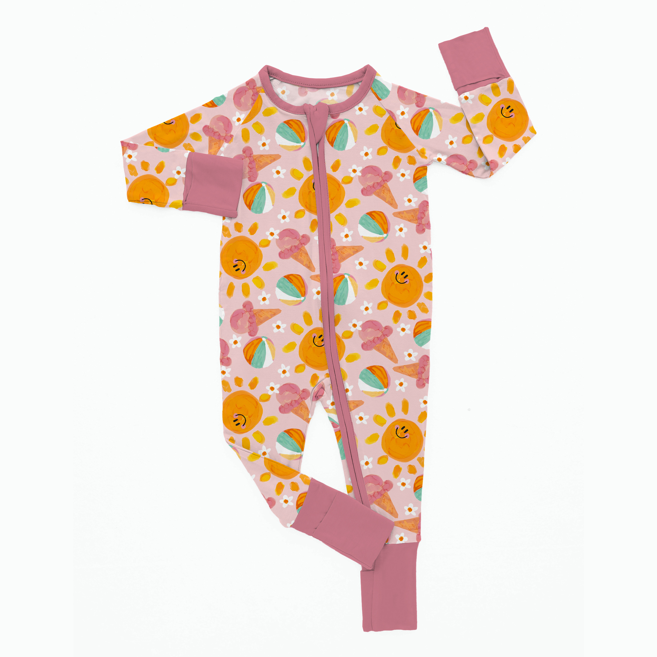 Newborn Sun Ice Cream Beach Ball Bamboo Sleeper