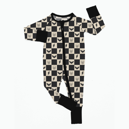 Newborn Checkered Lightning Bat Skull Bamboo Sleeper