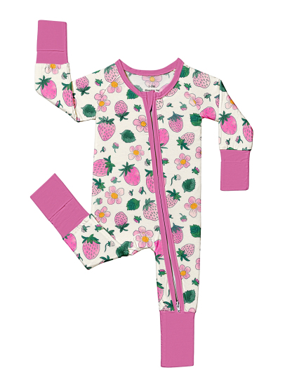 Newborn Strawberry Bamboo Sleeper