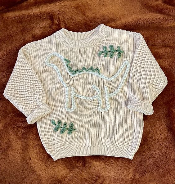 Baby Dinosaur Handmade Sweater