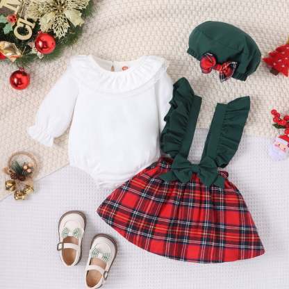 Newborn Christmas Grid Dress