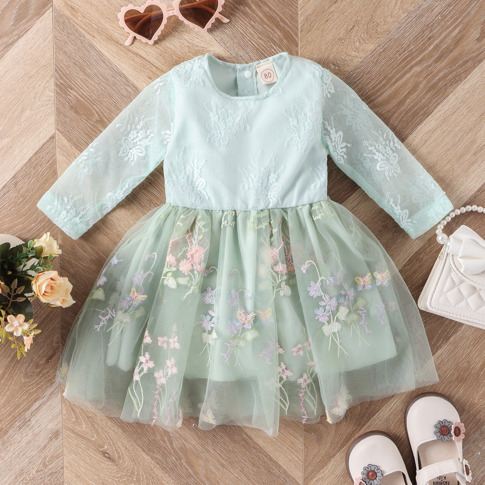 Toddler Floral Mesh Dress