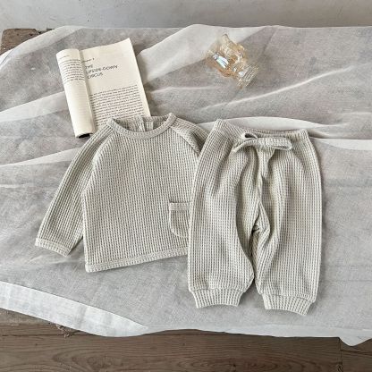 [Copy]Baby Neutral Waffle Jumpsuit With Hat