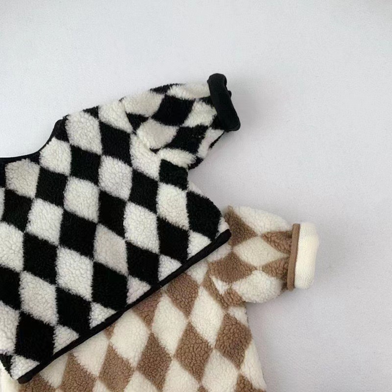 Baby Neutral Checkered Coat