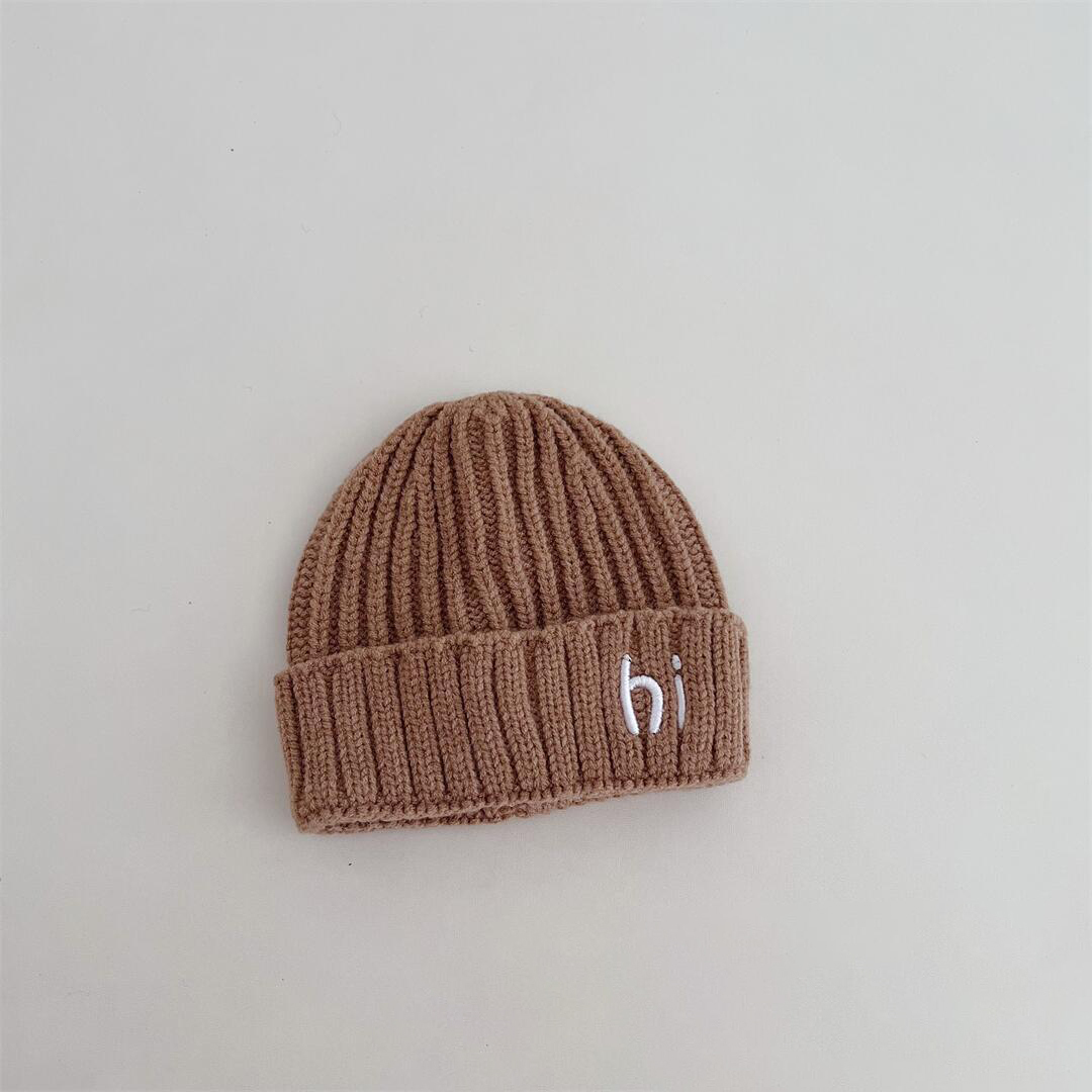 Baby Hi Embroidery Beanie