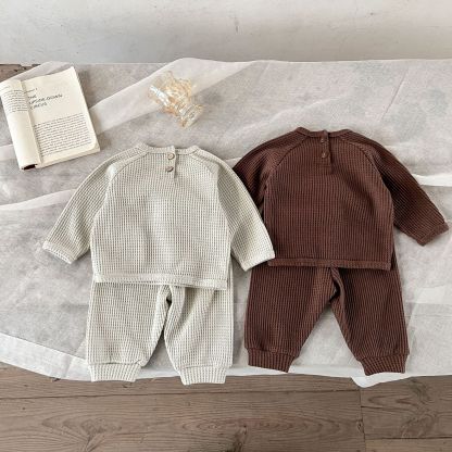 [Copy]Baby Neutral Waffle Jumpsuit With Hat