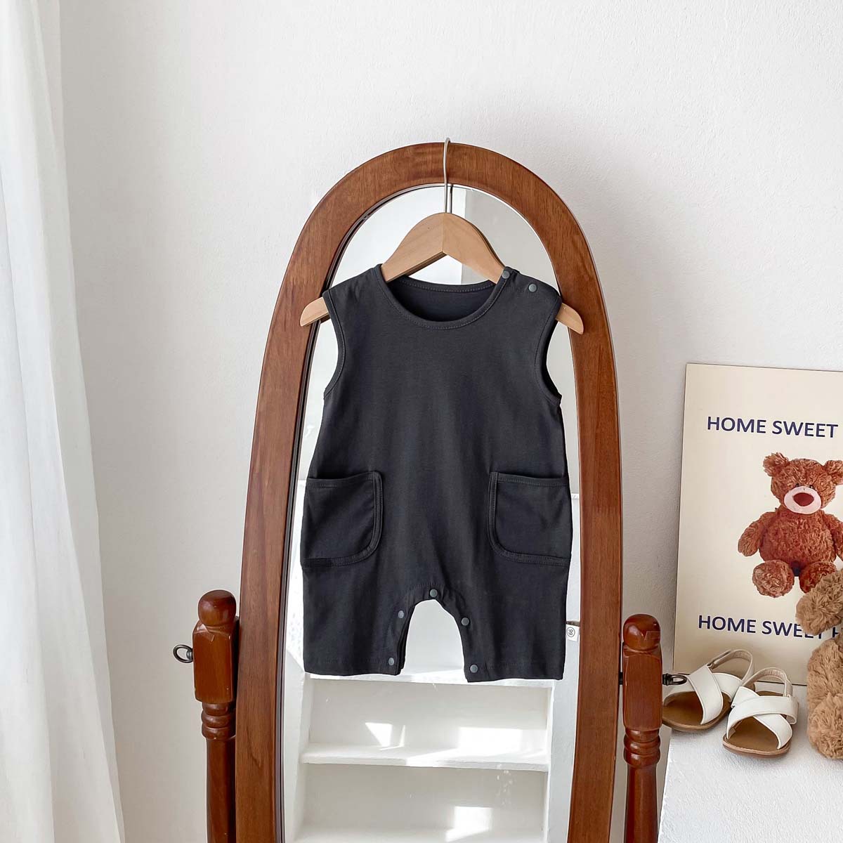 Baby Solid Pocket Jumpsuit
