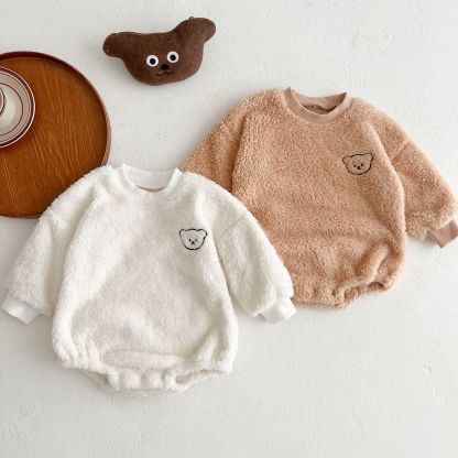 Baby Bear Embroidery Romper