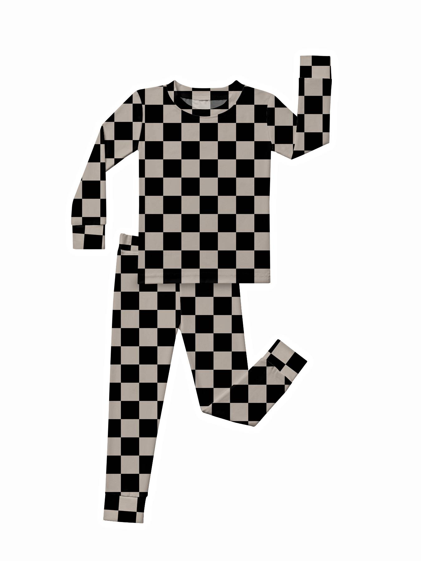Kid Checkered Bamboo Set ( 2-6Y )