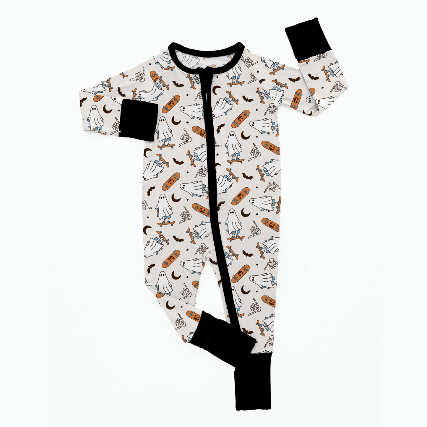 Skeleton Hand Bamboo Sleeper Jumpsuit-visikids