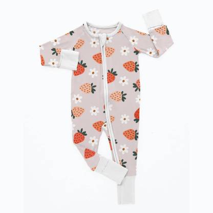 Newborn Strawberry Flower Bamboo Sleeper