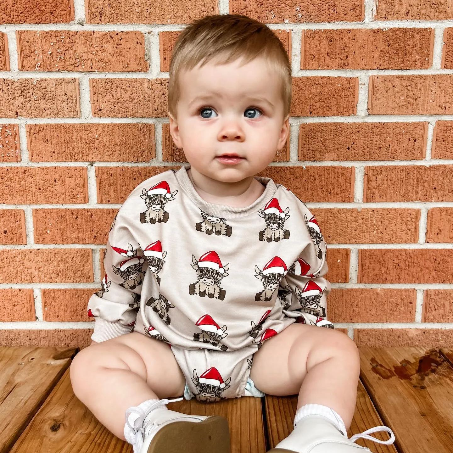 Newborn Christmas Cowboy  Romper