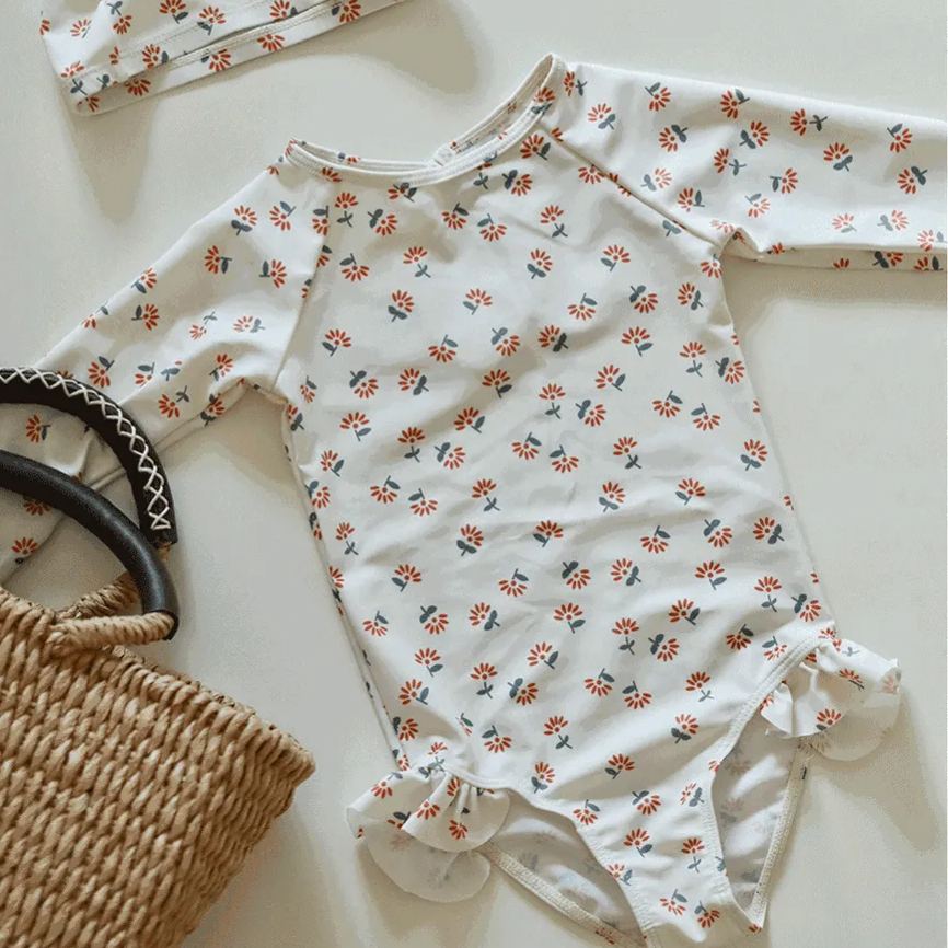 [Copy]Toddler Girl Swimsuit With Cap