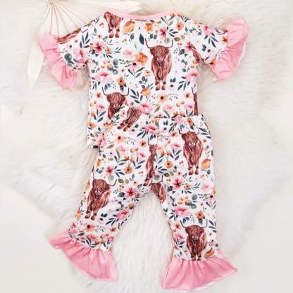 Toddler Girl Flora Cow Pajamas
