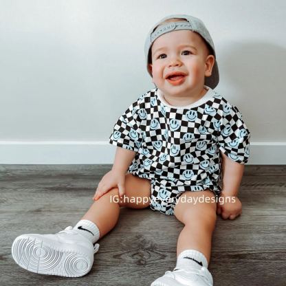 Baby Smiley Checkered Romper