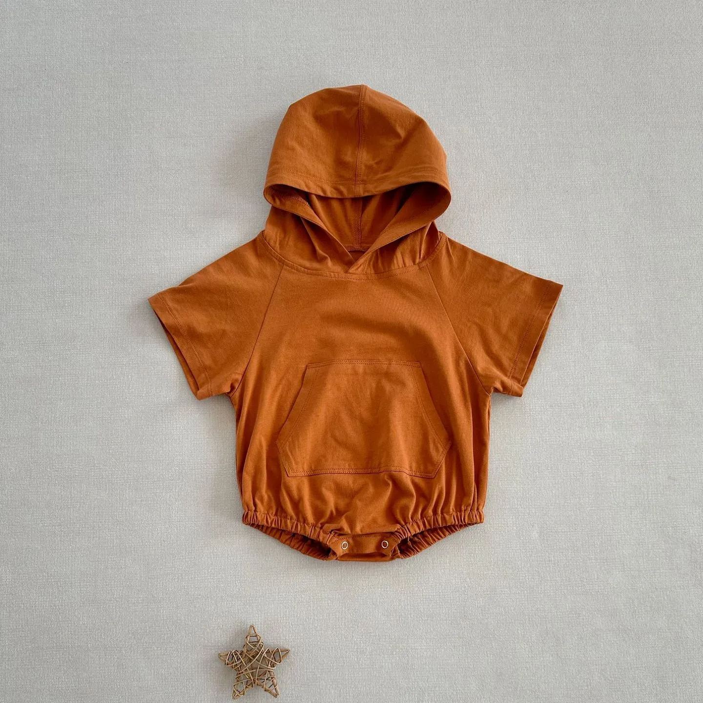 Baby Solid Hooded Romper
