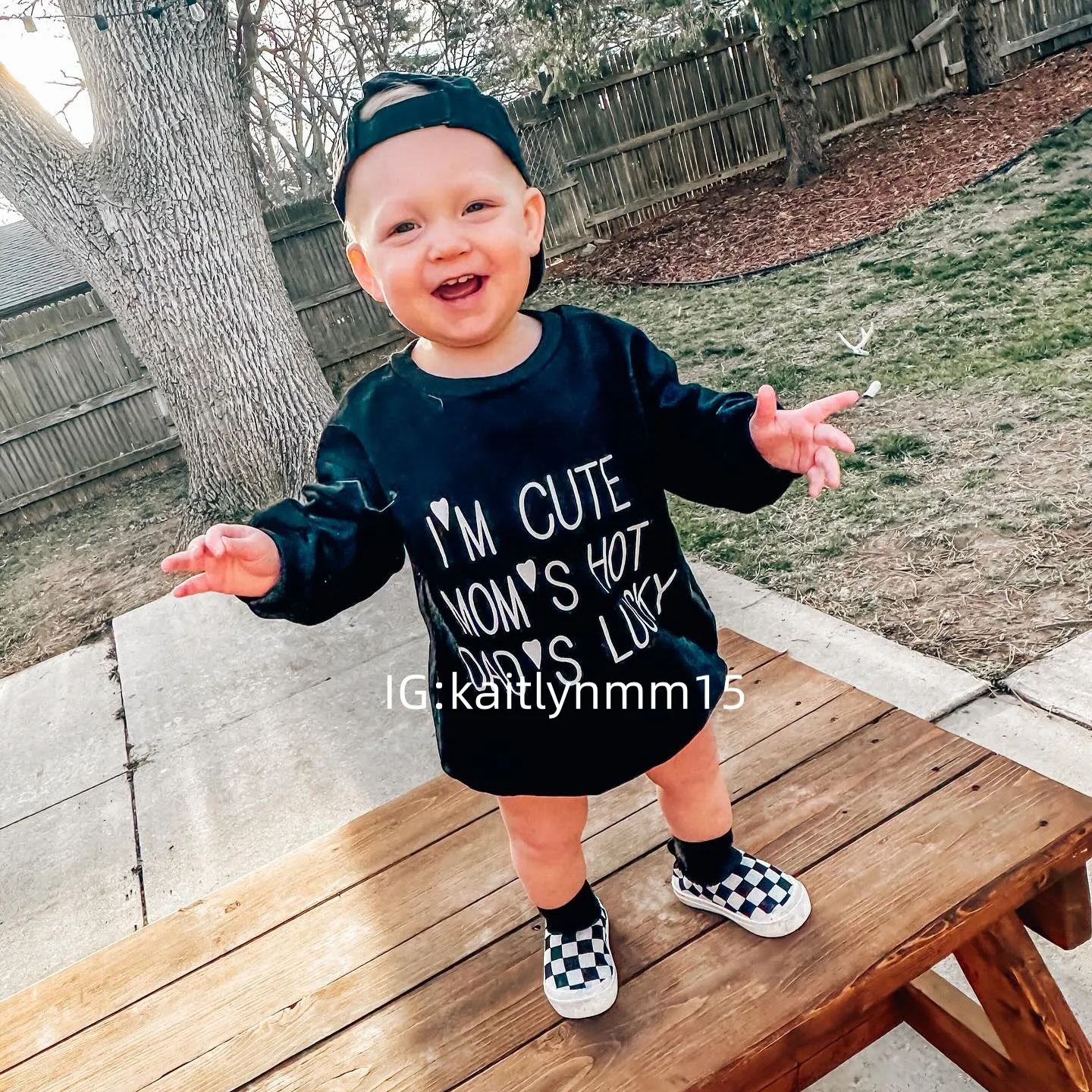 Baby I'm Cute Moms Hot Dads Lucky Romper