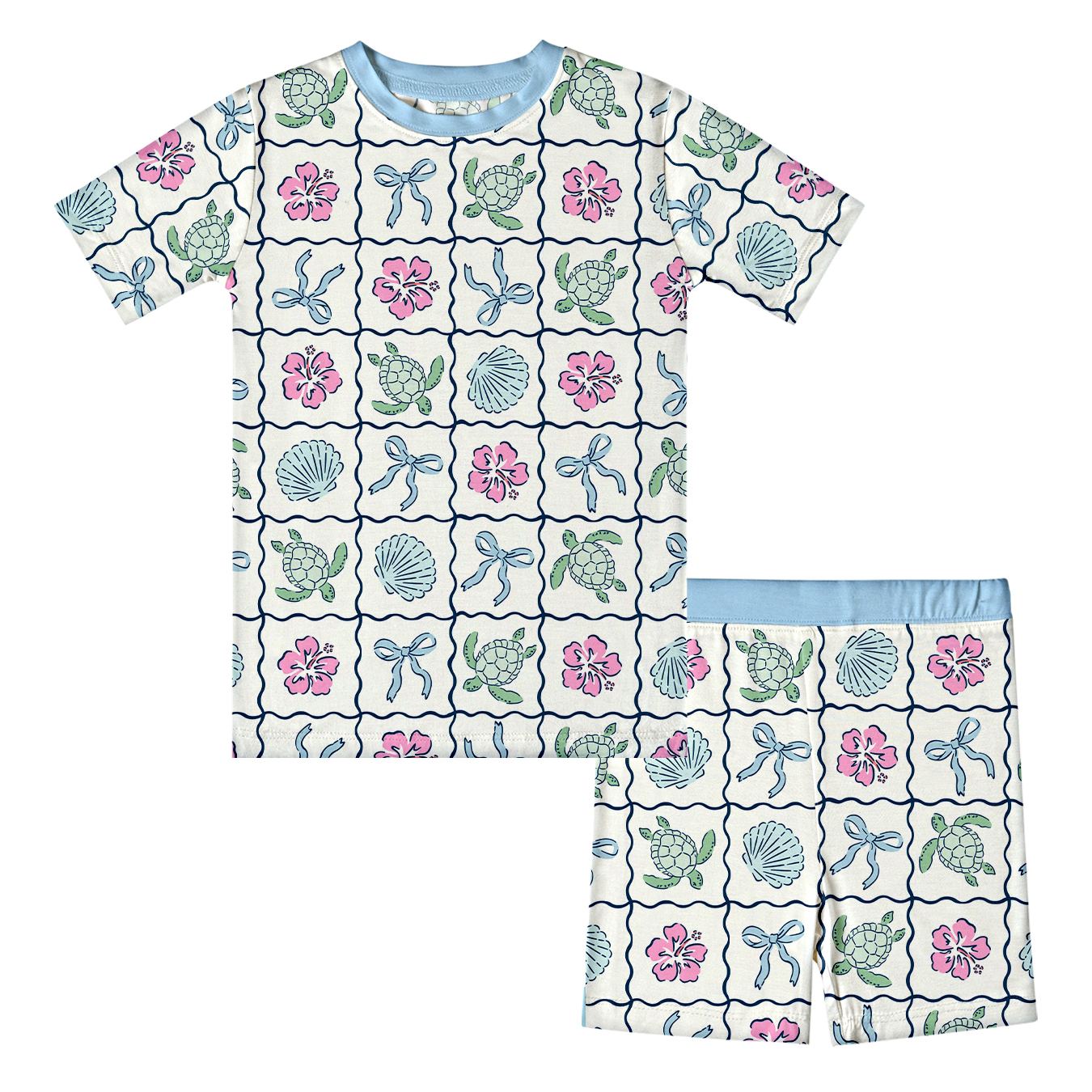 Kid Turtle Shell Flower Bamboo Set ( 2-6Y )