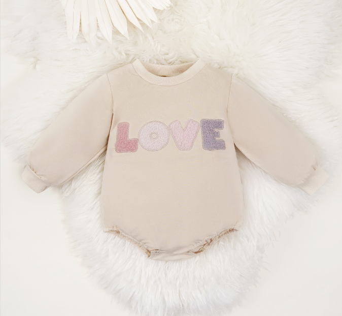 Baby Love Embroidery Romper