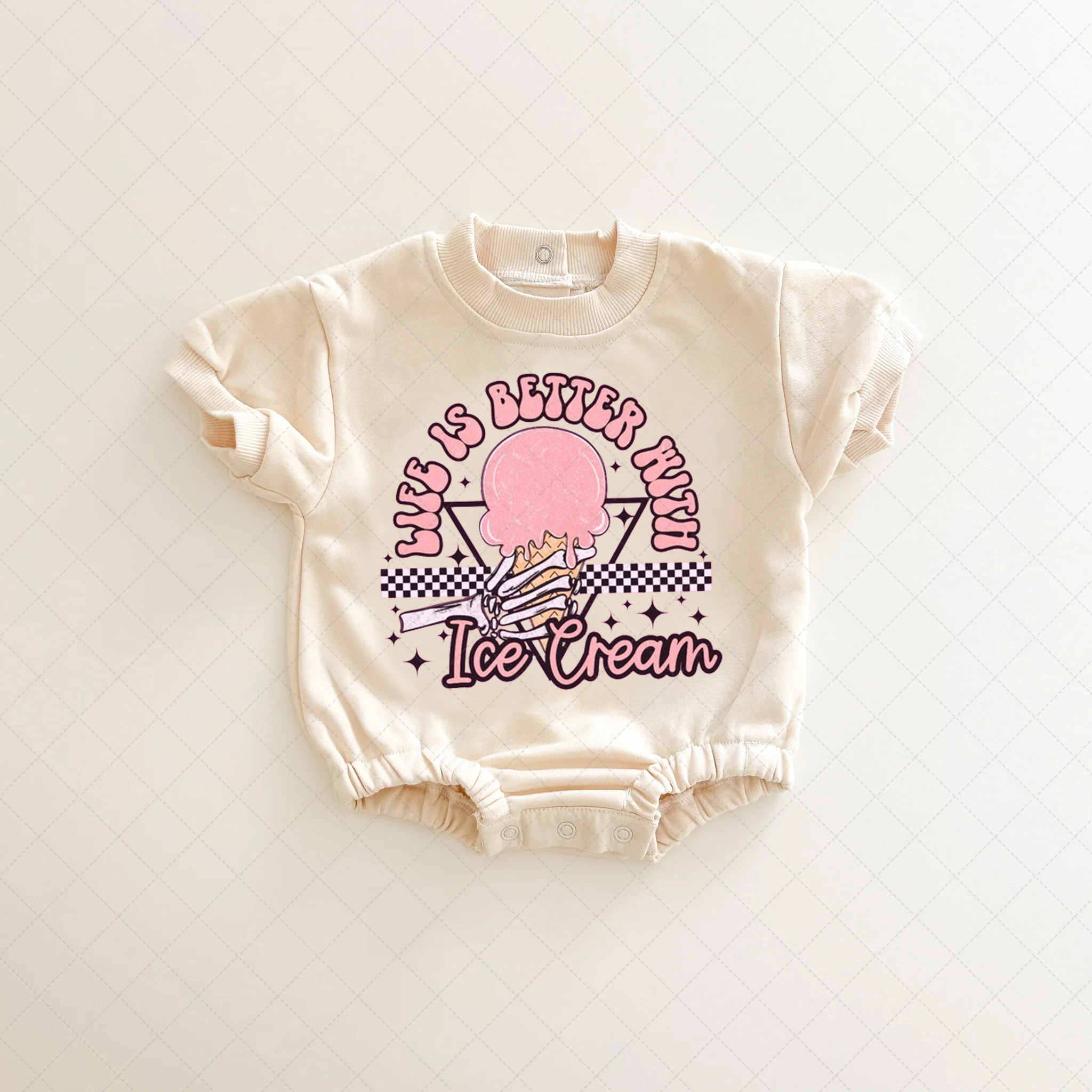 Baby Life Is Better With Ice Cream Romper