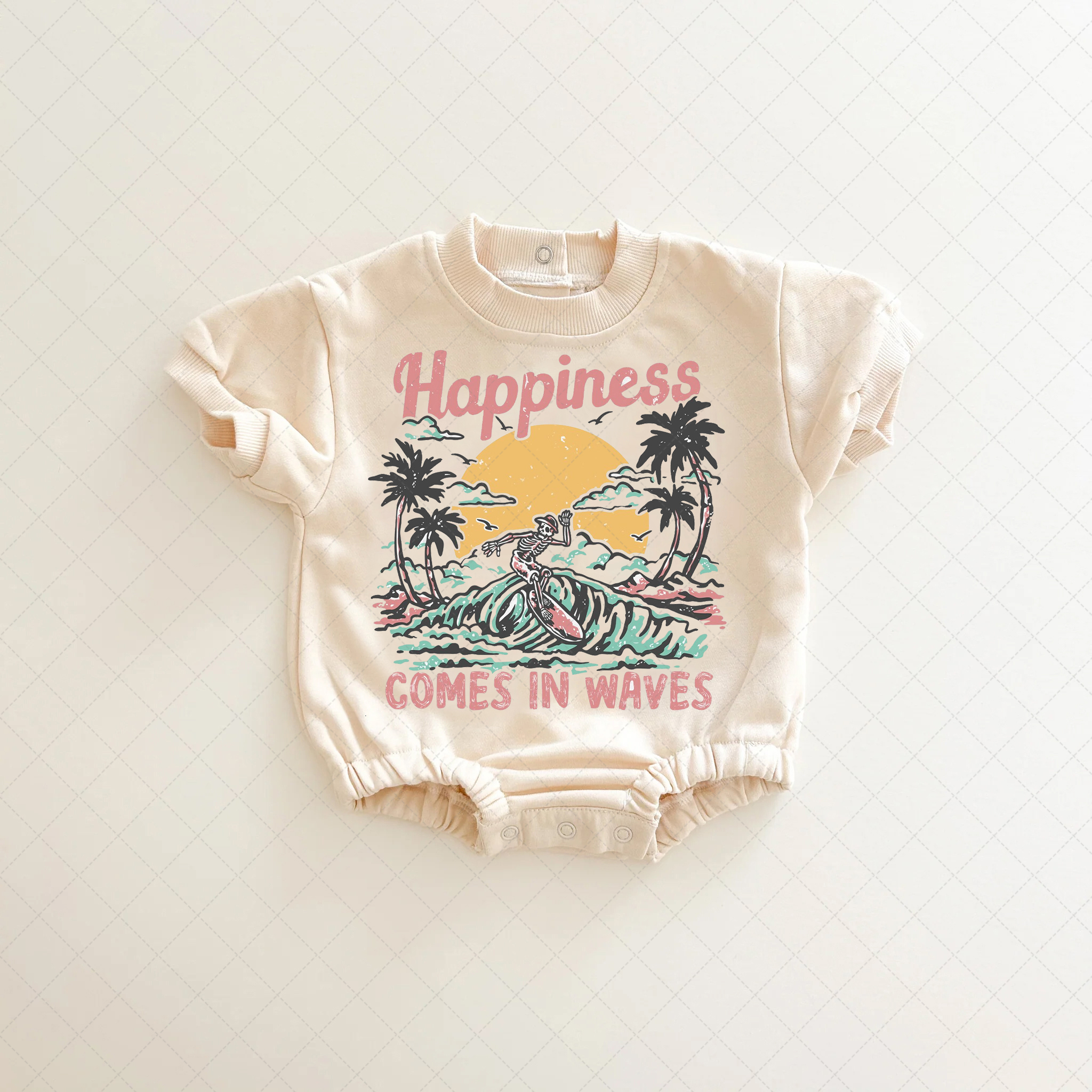 Baby Happiness Comes In Waves Romper