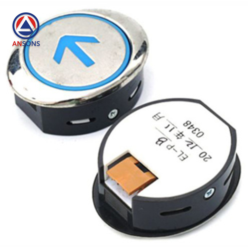 Hitachi Elevator Push Button Blue Light Elliptical Stainless Steel Button EL-PB Ansons Lift Spare Parts