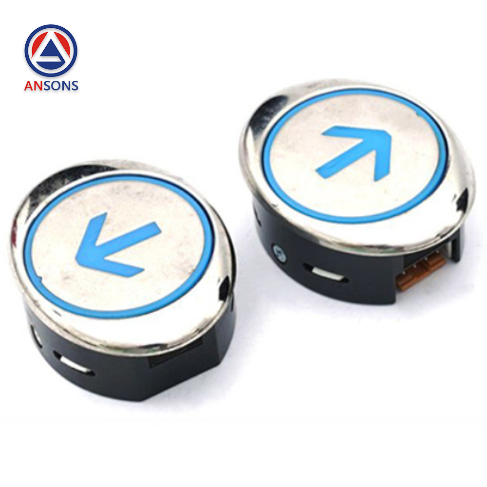 Hitachi Elevator Push Button Blue Light Elliptical Stainless Steel Button EL-PB Ansons Lift Spare Parts